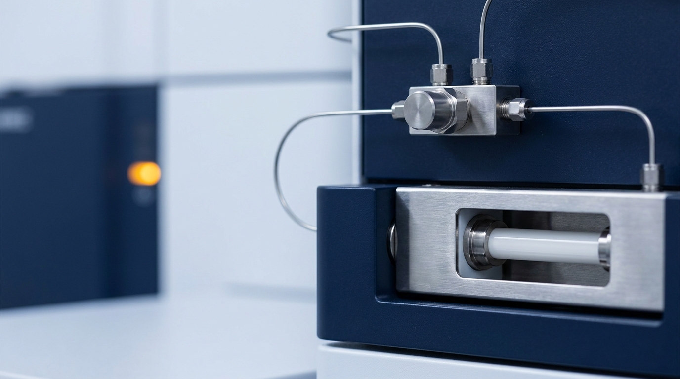 HPLC column compartment and stainless steel fittings
